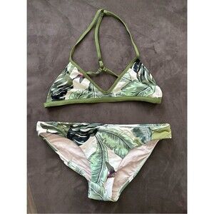 Seafolly Olive Green Tropical Leaf Print Bikini